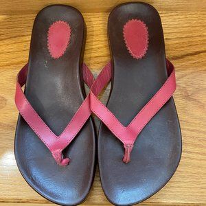 NEW Garnet Hill Pink Flip Flops Size 9
